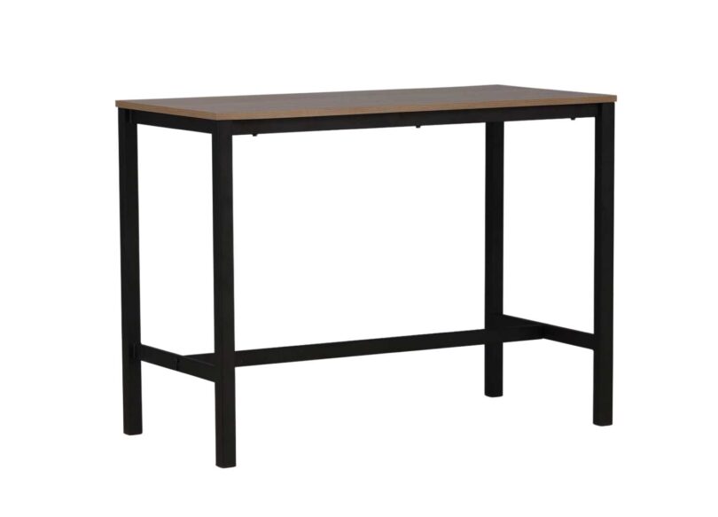 Table de bar rectangulaire en bois et métal noir