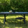 Table de jardin pour repas en bois composite polywood noir
