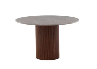 Table de repas ronde marbre et bois