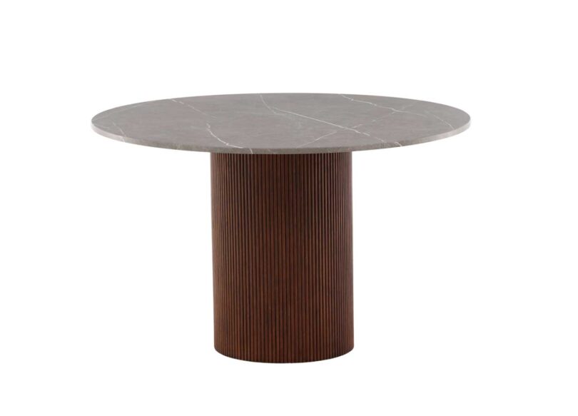 Table de repas ronde marbre et bois