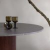 Plateau de table rond en marbre gris