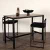 Table de bar design en bois et métal noir