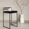 Tabouret de bar en velours noir design