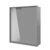 armoire 2 portes coulissantes avec miroir - Gris