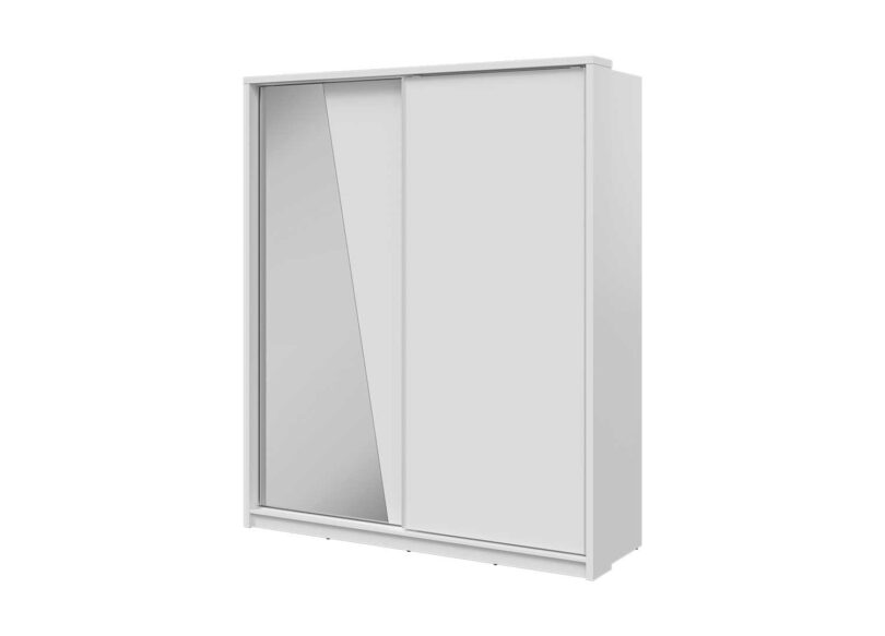 armoire dressing modern blanche avec miroir 180 cm