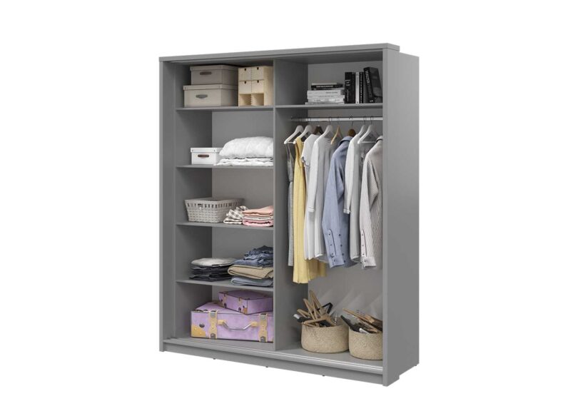 interieur armoir porte coulissantes avec penderie et etageres