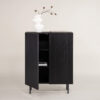 meuble buffet commode 2 portes avec push to open noir