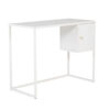 bureau 95 cm avec un casier de rangement en metal blanc - Blanc