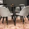 ensemble chaise de salle a manger en velours gris moderne