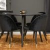 ensemble chaise de salle a manger en velours noir moderne