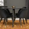 ensemble chaise de salle a manger en velours noir moderne