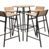 mobilier de bar de jardin en bois et metal noir style industriel