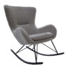 rocking chair en tissu bouclette gris et metal noir - Gris