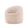 petit fauteuil rond moderne en tissu polaire beige