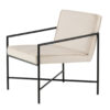 siege confortable design en velours beige structure metal noir