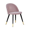 ensemble 2 chaises salle a manger en velours rose - Rose vieilli