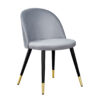 chaise de salle a manger en velours gris moderne - Gris