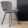 chaises moderne en velours gris et metal