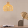 suspension luminaire en rotin et bambou