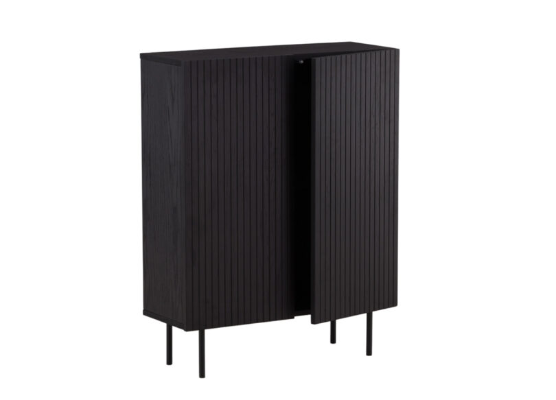 buffet commode haute 2 portes avec facades rainurees