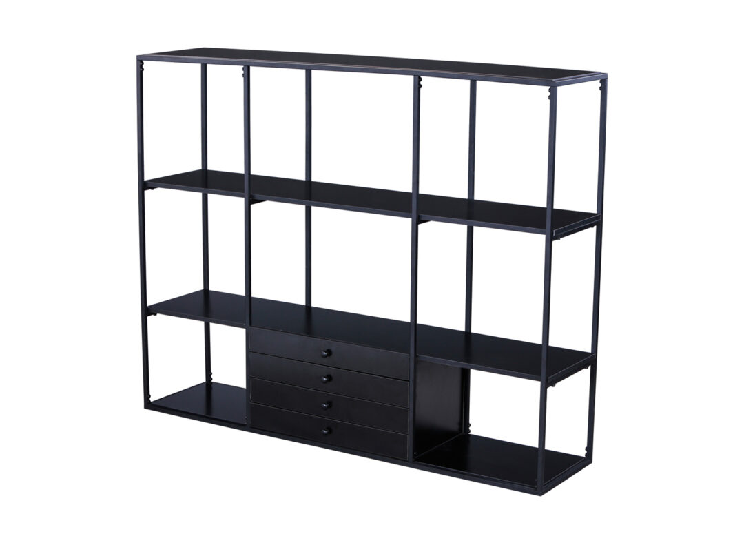 meuble bibliotheque design en metal 150 cm