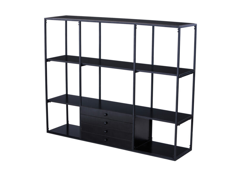 meuble bibliotheque design en metal 150 cm