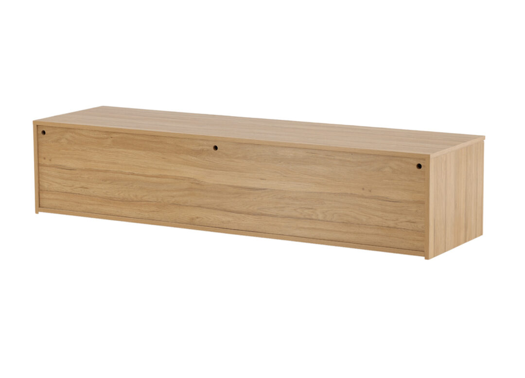Meuble TV Bois 180 cm, Banc TV avec 2 Portes et 2 Tiroirs, Meuble Bas