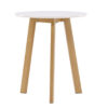 table ronde blanche et bois style scandi