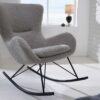 fauteuil a bascule gris et metal noir