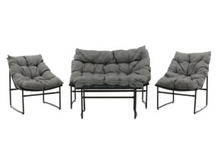 ensemble fauteuils et canape de jardin avec une table basse