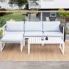 ensemble meuble de jardin moderne blanc et gris