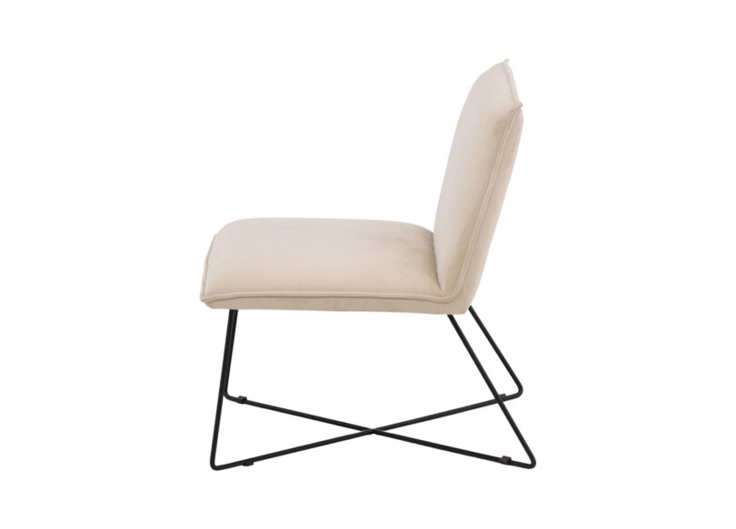 fauteuil lounge en velours et metal