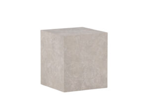 bout de canape en forme de cube tendance marbre beige