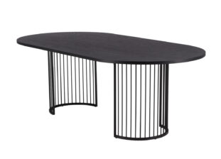 table salle a manger design et minimaliste 220 cm plateau et pieds noir