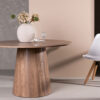 table ronde salle a manger aspect bois style moderne minimaliste