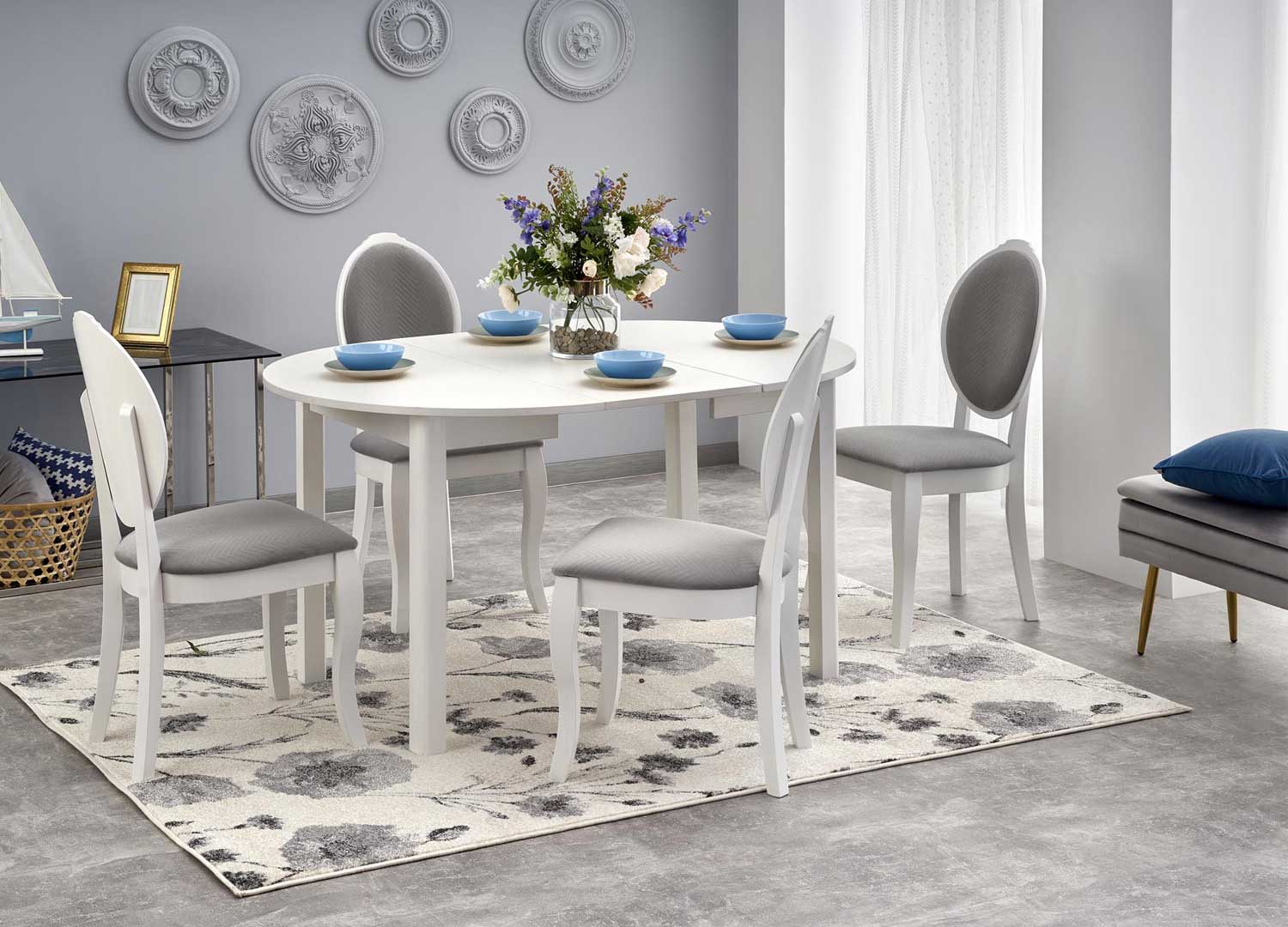 table salle a manger ronde extensible blanche