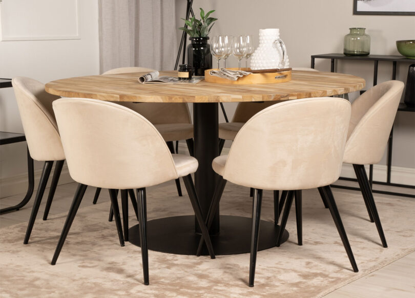 table de repas ronde en bois massif