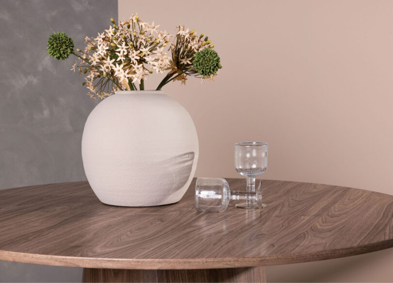 table de repas ronde pour 4 personnes 120 cm aspect bois