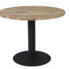 table de salle a manger en teck ronde 140 cm et pieds metal noir style industriel