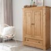 Armoire naturelle en bois de pin massif