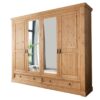 Armoire 5 portes en bois massif de pin naturel aspect rustique