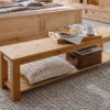 Banc simple en bois de pin massif pour bout de lit