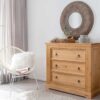 Commode 3 tiroirs en bois de pin naturel