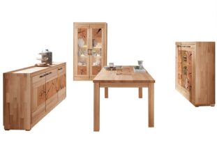 Ensemble de meubles de salle à manger en bois massif de hêtre huilé
