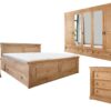 Chambre adulte complète en bois massif de pin