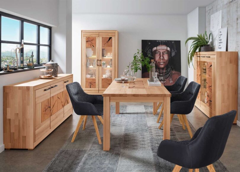 Salle à manger complète en bois huilé