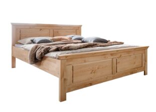 Lit double adulte en bois massif de pin robuste de 180 x 200cm