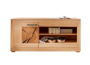Meuble de télé en bois de hêtre massif avec détails faits main
