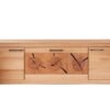 Meuble de télé 3 portes en bois massif de hêtre naturel avec détails faits main