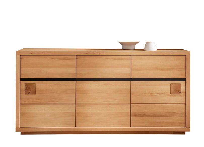 Buffet 3 portes en bois de hêtre clair massif